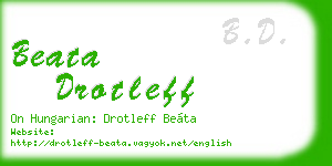 beata drotleff business card
